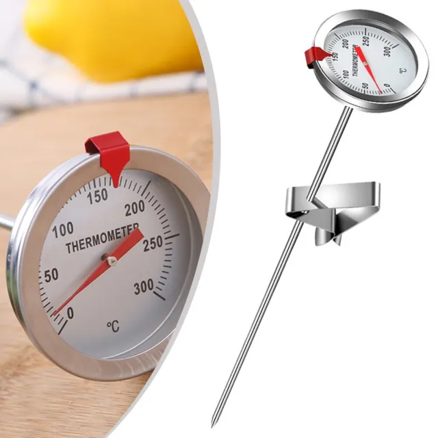 FOOD THERMOMETER WITH Stainless Steel Clip for Deep Fryer Oil Temperature  Gauge $13.22 - PicClick AU