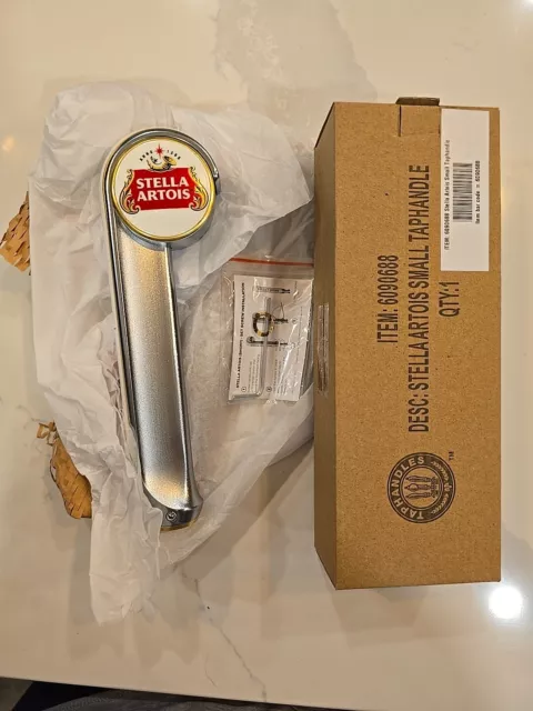 New In Box Stella Artois 8.75" Budweiser Draft Beer Tap Handle Tapper Bar Pub