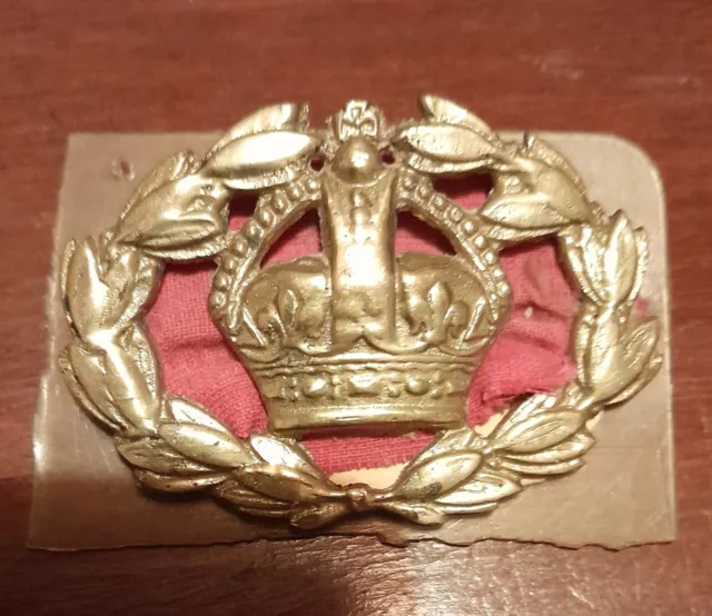 WW2 Era Warrant Officers Brass Rank Badge King's Crown British Army Military