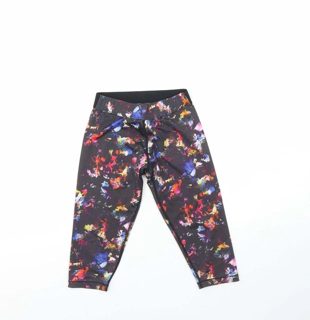 USA Pro Girls Black Geometric Polyester Capri Trousers Size 9 Years  Regular