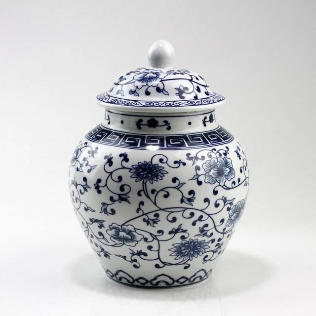 Fanquare Porzellanvase Im Ming-Stil – Blaues Pflaumenblüten- & Vogelmuster, 35 Cm Hoch