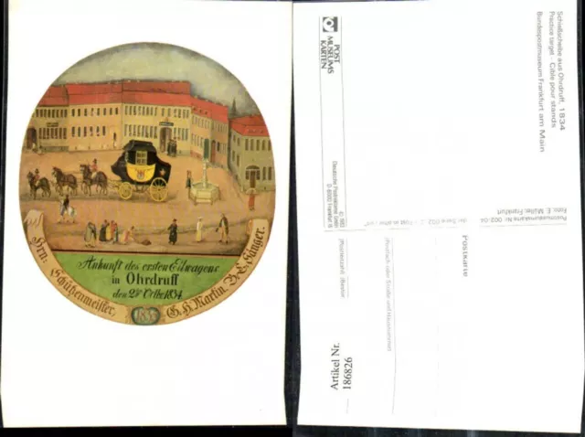 186826,Künstler Ak Schießscheibe aus Ohrdruff 1834 Post Postwesen Postkutsche