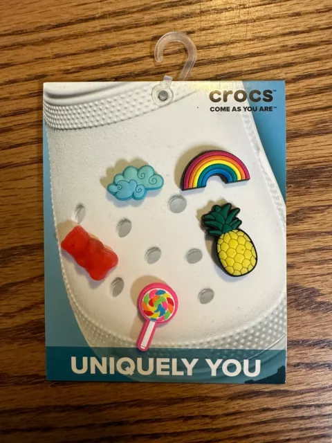Crocs AUTHENTIC Jibbitz Charms 5-Pcs Gummy Bear, Pineapple, Rainbow, Lollipop…