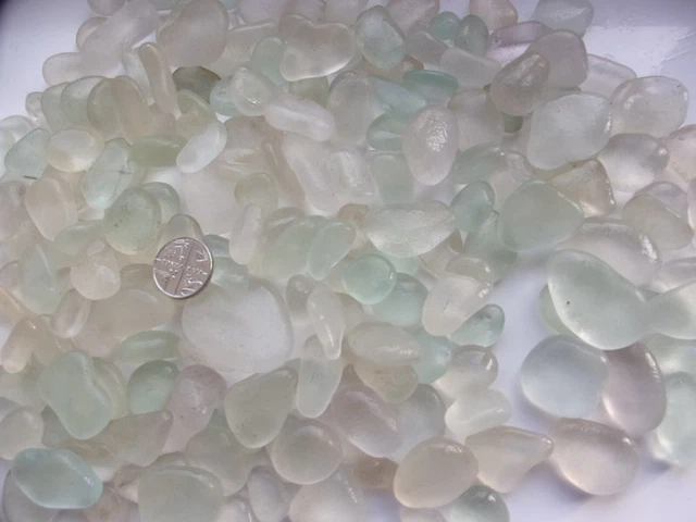650 Gramm Klar/Weiss Mattiert Zufällige Grössen N/E Küste Eng Meerglas Seaham