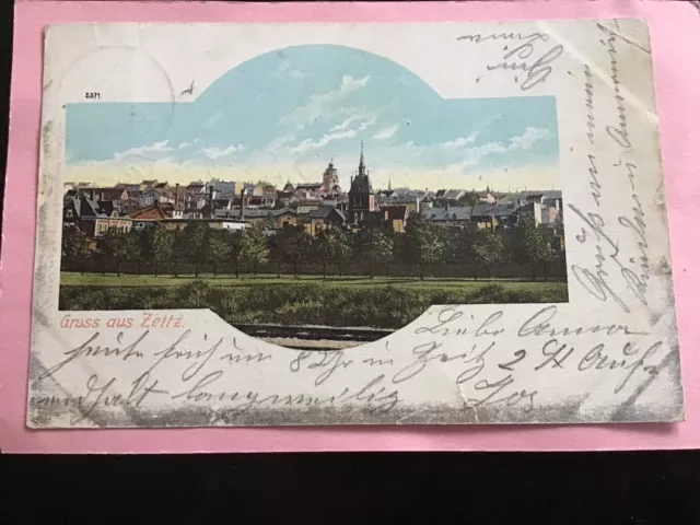 alte AK Gruss aus Zeitz gel. 13.8.1901 2 Stempel  Sachsen Anhalt😀🥹Reduziert