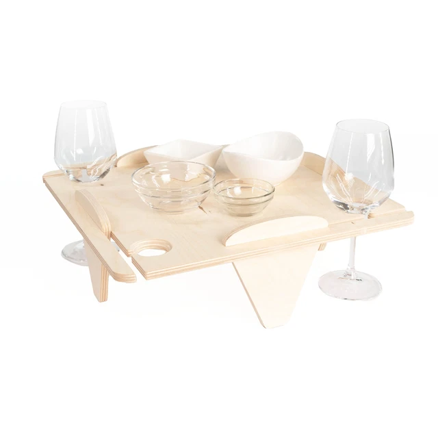 Vassoio PORTA SPRITZ DA TAVOLO 37,5x37,5 H12 cm Porta calici con piedi legno
