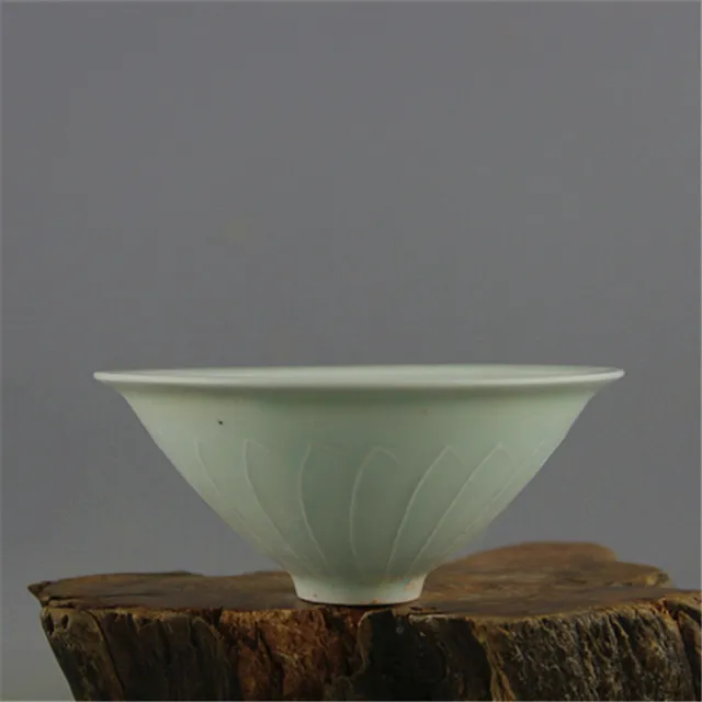 6.1" china old Antique Porcelain song dynasty hutian kiln cyan glaze bowl