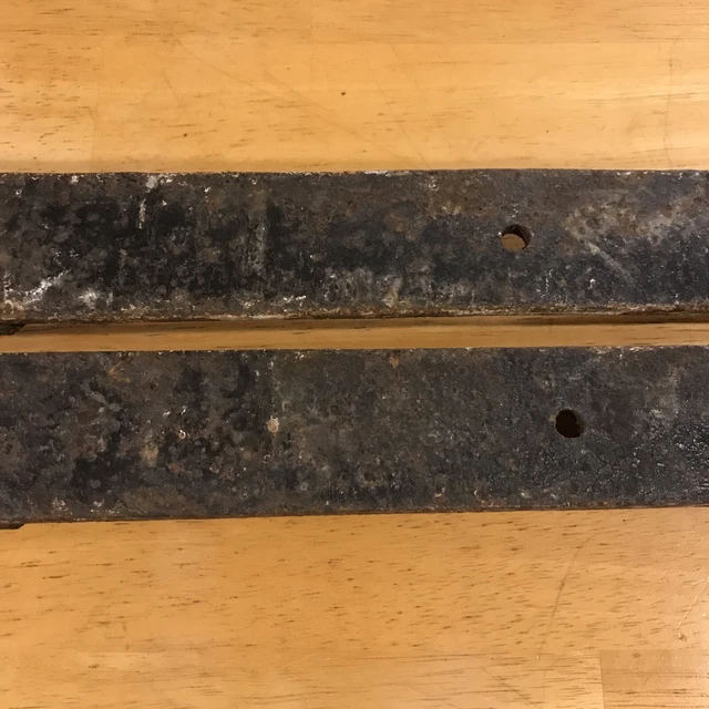 Antique Barn Strap Hinges Hand Hammered Wrought Iron  Approx. 22” - 23” Lot Of 2 10