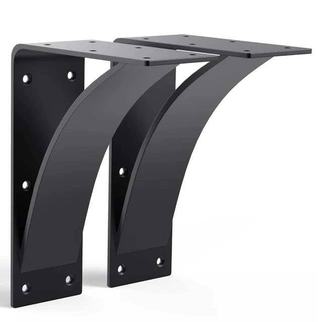 Heavy Duty Shelf Brackets, 2 Pack Fireplace Mantel Brackets, Hand Welded Stee...