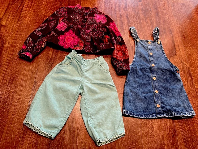 3x Monsoon Gap F&F girls jacket skirt trousers bundle 6-7 years