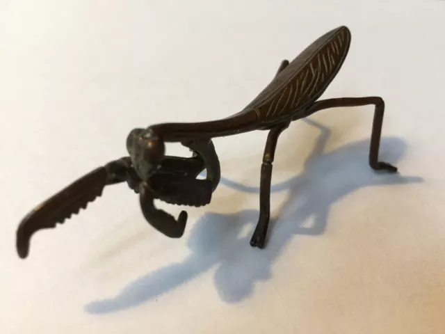 FINE: Antique, Japanese/Japan Copper Okimono "Netsuke" Praying Mantis: Lifesize