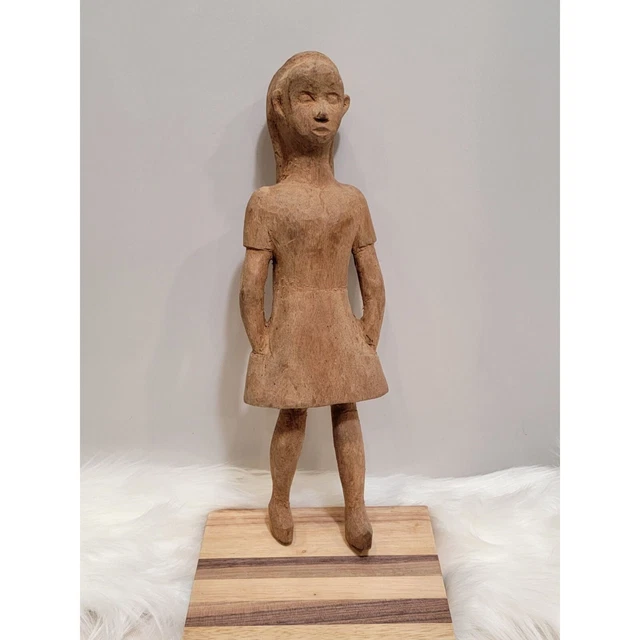 Antique Hand Carved Wooden Doll