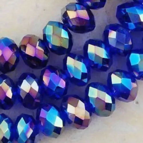 Vente en gros perles lâches bleu AB cristal à facettes 6*8 mm 70 pièces 2