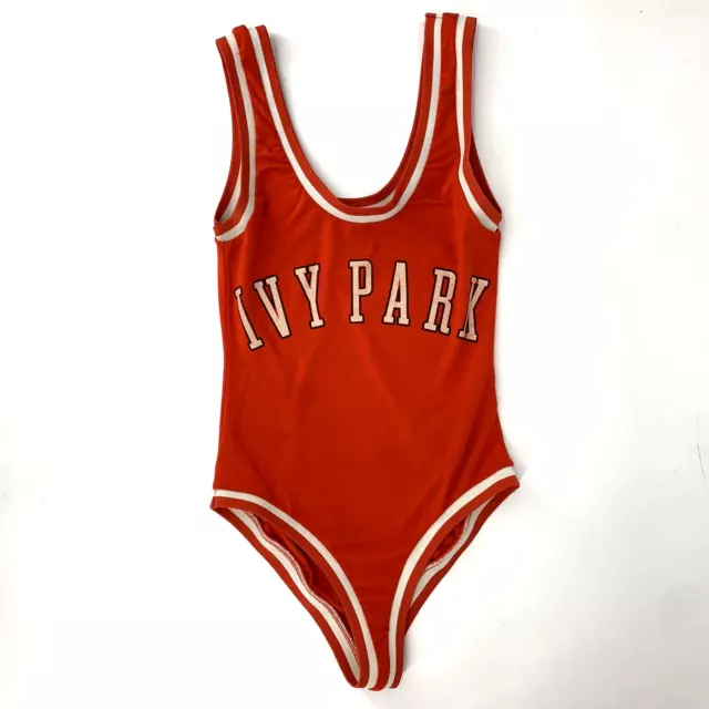 Ivy Park Logo Beyonce Red One Piece Bodysuit Size XXS 2XS READ! AS IS