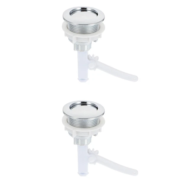 2x Suministros de inodoro Tanque de agua de descarga única Tanque de agua Botón pulsador