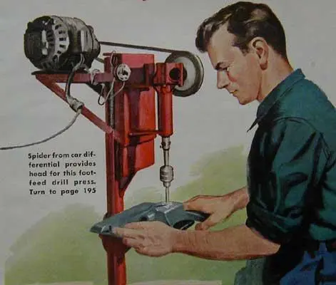 Prensa de perforación 1951 alimentación para pies cómo construir planos a partir de piezas de automóviles