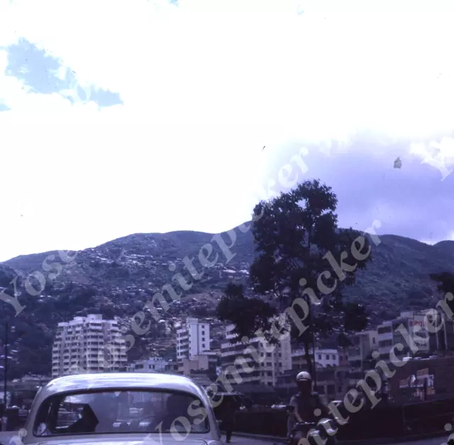 Sl69 Original slide 1967 Hong Kong downtown motorcycle policeman ? 196a