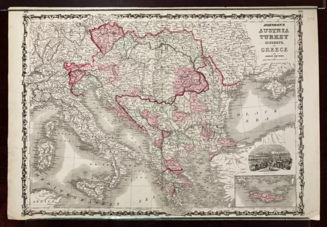 Johnsons Austria Turkey in Europe 1864 Ward Illustrated Atlas