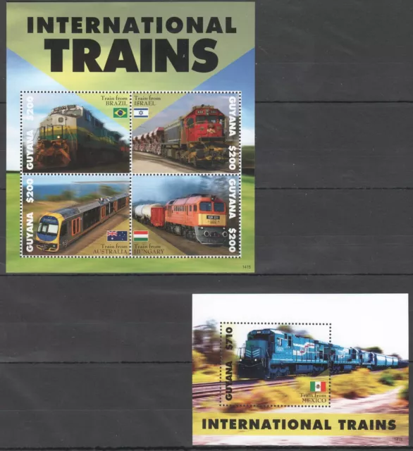 B1163 2014 Guyana Transport International Trains 1Bl+1Kb Mnh