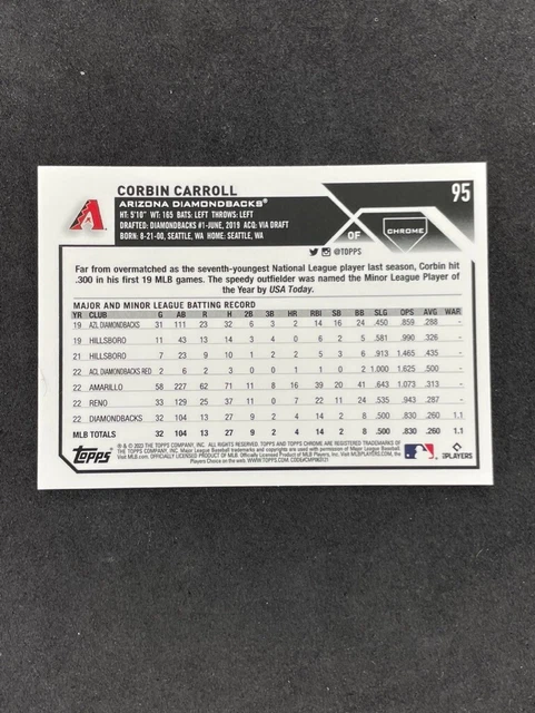 PSA 10 Corbin Carroll 2023 Topps Chrome Xfractor Refractor