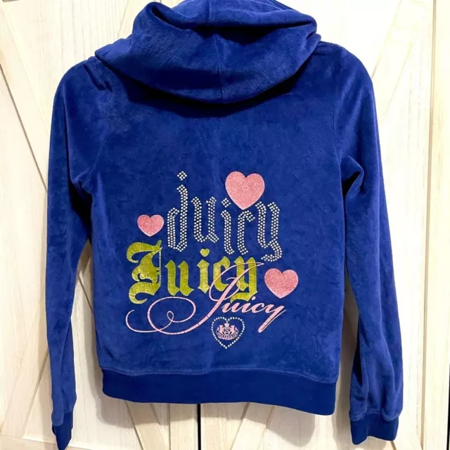 Juicy Couture Navy Terry Velour full Zip Track Suit Hoodie Size S