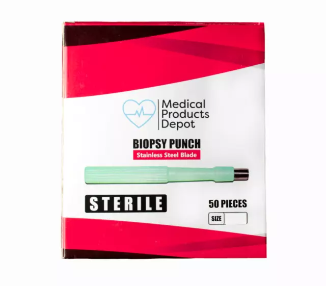 Sterile Disposable Medical Products Depot Biopsy Punches, 6 mm (Box of 50)