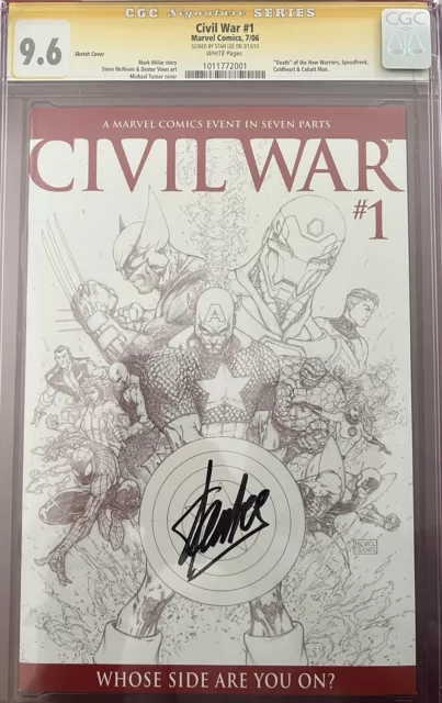 Civil War #1 Sketch CGC 9.6 Stan Lee Signature Series