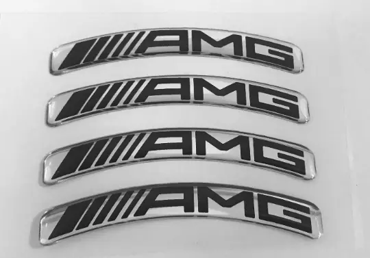2 Stickers Autocollant Rétroviseurs Logo AMG Blanc - Équipement