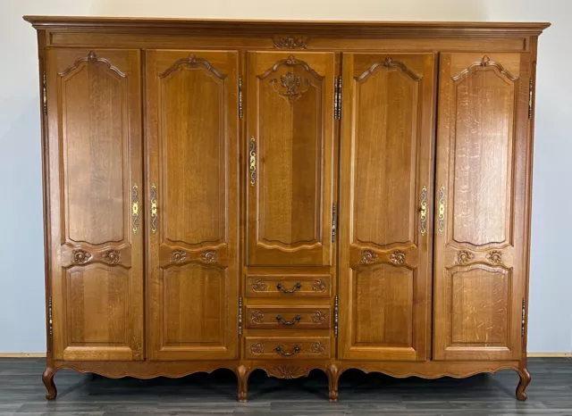 Louis XV Style French Carved 5 door Armoire Wardrobe (LOT 2541)