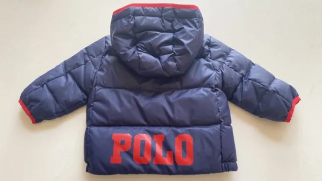 Ralph Lauren Baby Daunen Jacke Blau/Rot Gr. 74 - Unisex - Neu