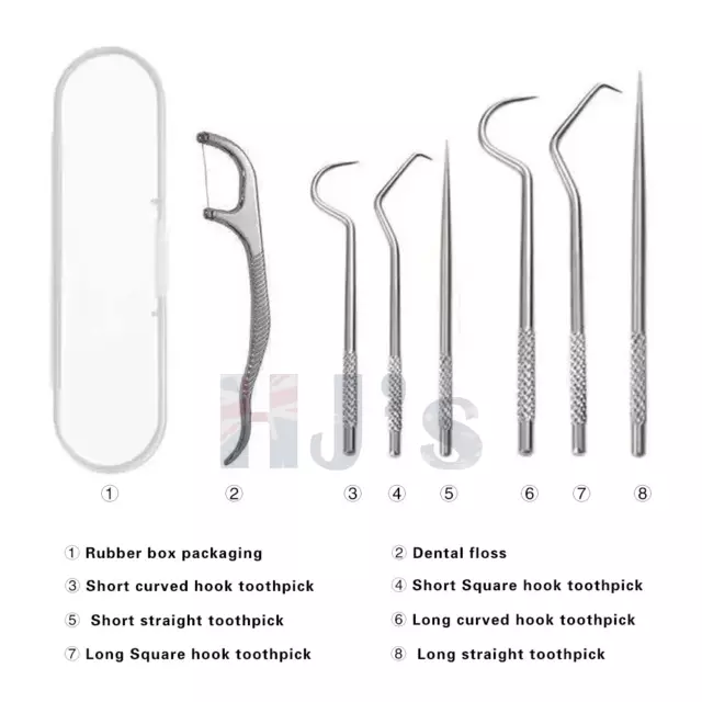 8/16x Stainless Steel Toothpick Set Portable Metal Flossing Toothpick Box New AU