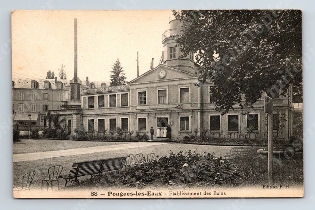 Wd2 Postcard 1940's ? Pougues Les Eaux Des Bains FH Edition 085a