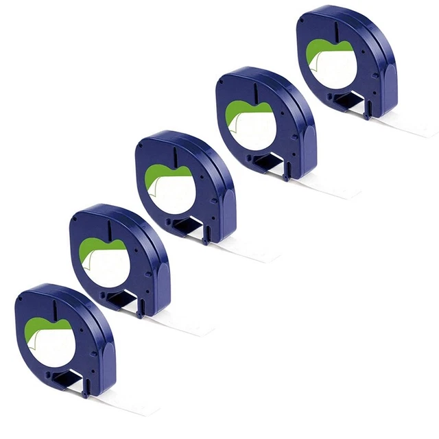 5Pcs Compatible Label Tape Replacement for Letratag Black on White Sel B7H5