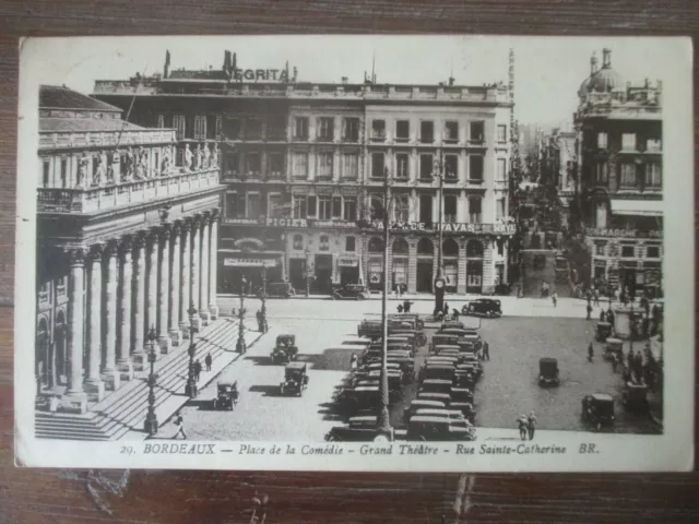 CPA Bordeaux Place de la Comédie grand théâtre rue Sainte Catherine Gironde 33