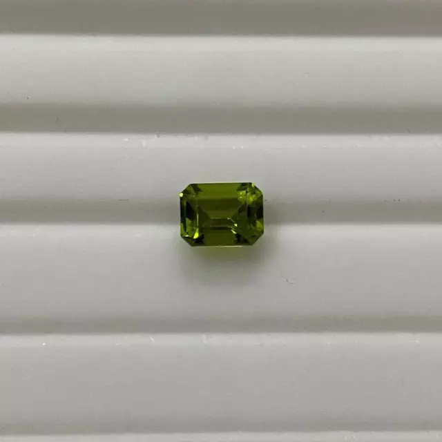 1.00 Carat Natural Green Peridot 7x5 mm Faceted Octagon Loose Gemstone