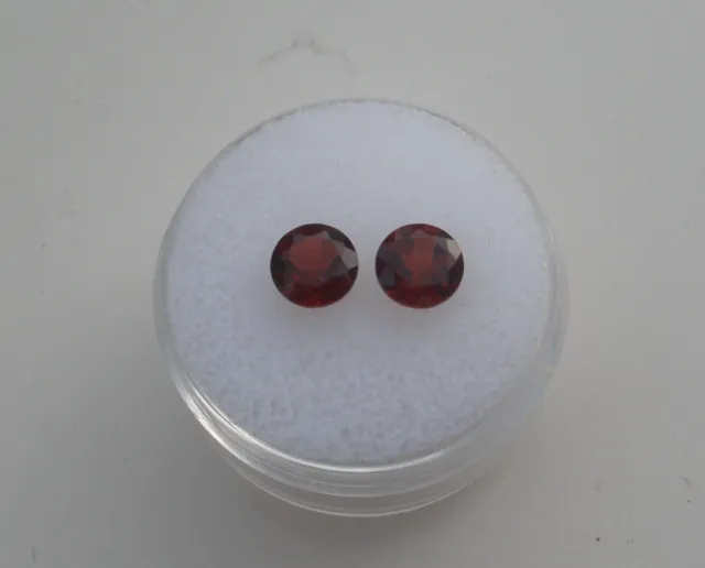 Garnet Round Loose Faceted Natural Gem Pair 6mm