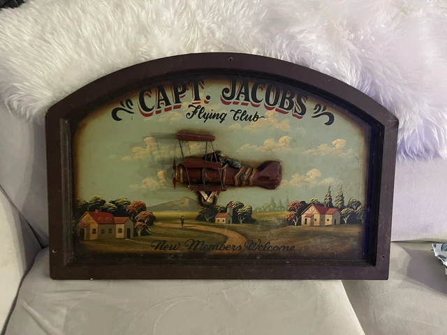 CAPT. JACOBS Flying Club ヴィンテージサインボード Sign, 'Captain Jacobs Flying Club', 1960s. Art - Other