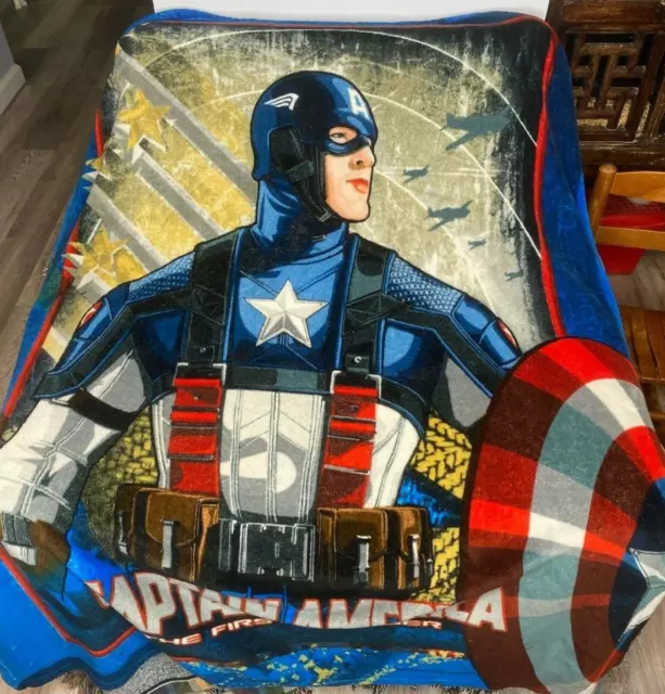 Manta de lana Marvel Capitán América 2011 49 x 65 pulgadas