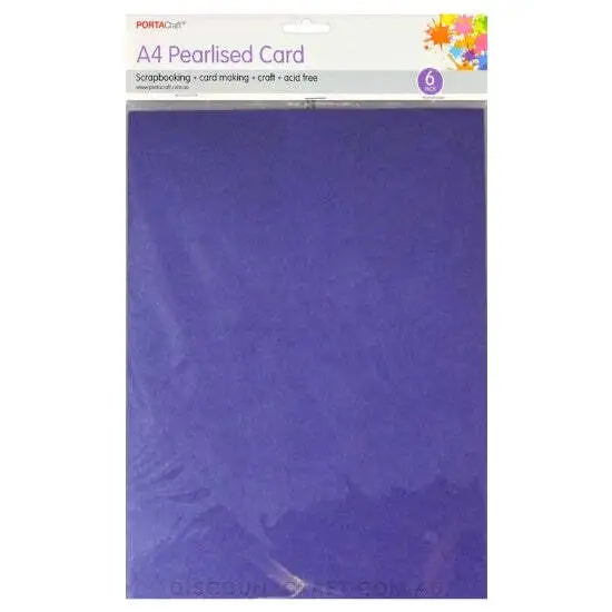 Pearlised Card Heavy Weight A4 250gsm 6pk - Violet