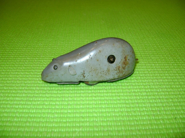 Jouet Ancien Petite Souris Mécanique En Tôle - Vintage