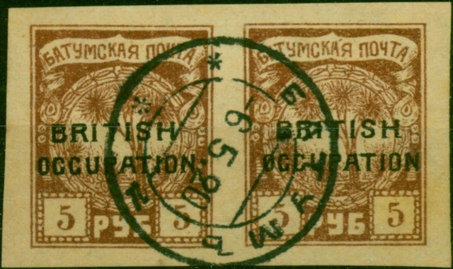 Batum 1919 5R Brown SG17 V.F.U Pair