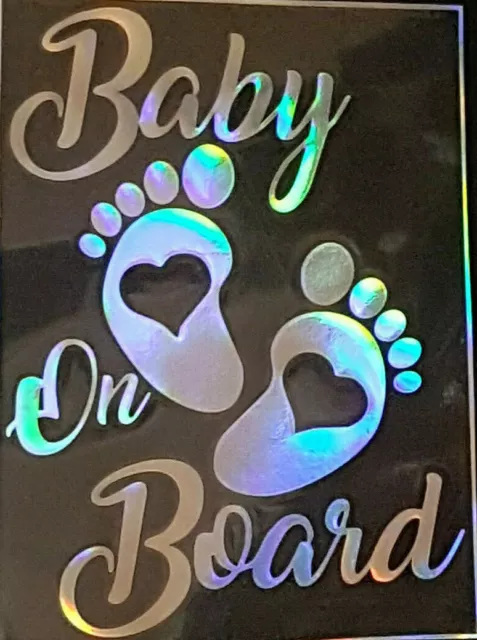 Baby on Board Aufkleber Füße Kids Kind an Bord Sticker 17x13 cm reflektierend