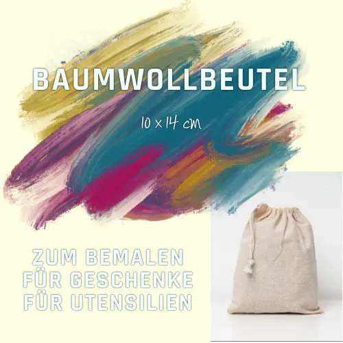 10 Stück Baumwollzuziehbeutel Geschenkbeutel 10 x 14 cm Natural