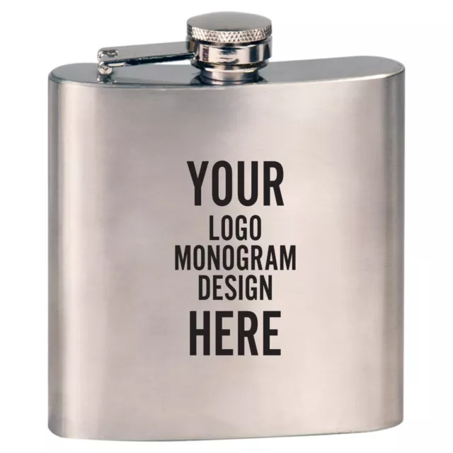 Engraved Hip Flask Stainless 8 oz PERFECT FOR Liquor Pocket Portable Screw Cap