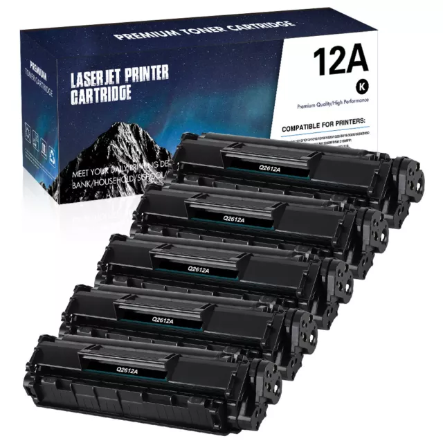 1-5 Toner für HP LaserJet 1010 1020 1022 NW 3030 3050 3055 M1005 MFP Q2612A 12A