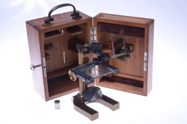 ✅ Leitz, Leica Antique Section Dissecting Microscope *Rare* C.1910 Case & Key