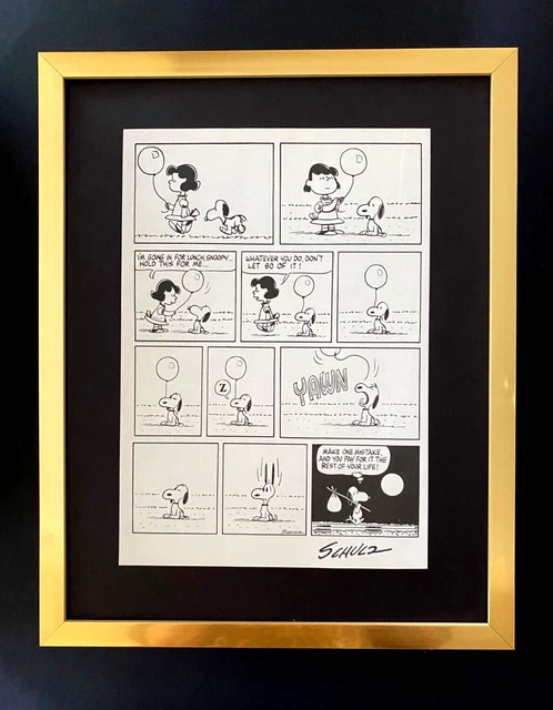 Rare Dessin Original Peanuts / Lucy Van Pelt Signé Charles M. Schulz