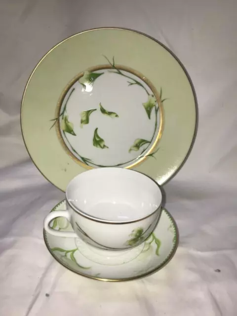 Medard De Noblat Limoges France Jardin De Flore Three Piece Plate Set New