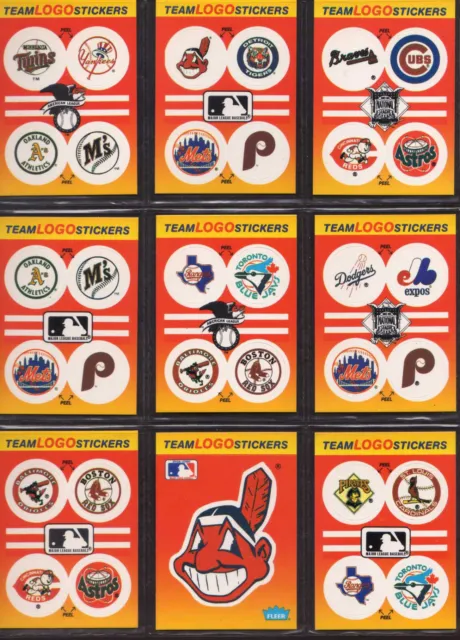 1991 Fleer Baseball Team Logo Stickers - Select Your Team or Buy Entire Lot $3
