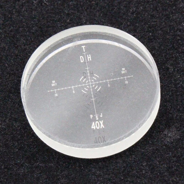 Calibration 40X Microscope Micrometer Cross Ruler Scale Reticle Diameter 20 mm